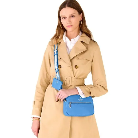 New Kate Spade Emma Pebbled Leather Camera Bag Tide Pool - Picture 4 of 5